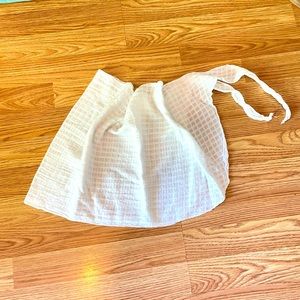 White cover bathing suit wrap skirt with ties cotton type fabric Summer fun